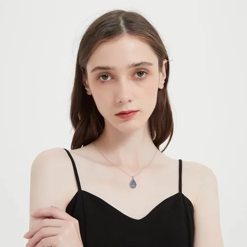 Vista 56 de Collar con colgante de urna de cenizas de cremación y árbol de la vida para mujer, plata de ley US1