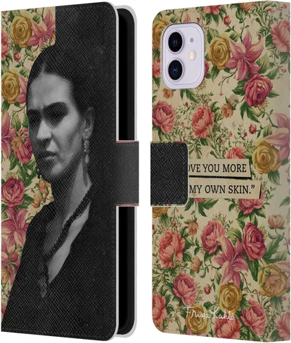 Vista 13 de Head Case Designs Officially Licensed Frida Kahlo Floral Portraits and Quotes Leather Wallet Case Compatible with Apple iPhone 11