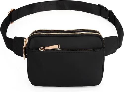 Vista 7 de UTO Riñonera cruzada para mujer, a la moda, cinturón, pecho, cintura, cadera, para ir de compras al aire libre, viajes, senderismo