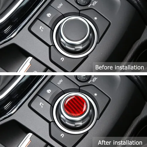 Vista 3 de Compatible con marco de perilla multimedia, cubierta de panel de fibra de carbono, accesorio interior para Mazda CX-5 2017 2018 2019 2020 2021 2022