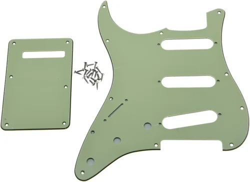 Vista 6 de KAISH Lefty ST/Strat Style SSS Pickguard - Cubierta trasera para trémolo para mano izquierda Stratocaster / Strat negro 3 capas