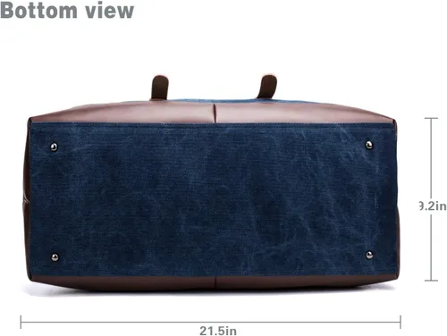 Vista 3 de Bolsa de viaje con lona duradera y piel sintética no es fácil de rasgar y romper adecuada para viajes de negocios turismo camping y actividades al