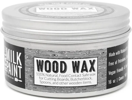Vista 7 de Real Milk Paint, Cera de madera para acabado, muebles sin terminar, tablas de cortar, bloques de carnicero, grado alimenticio, vegano, 4 onzas