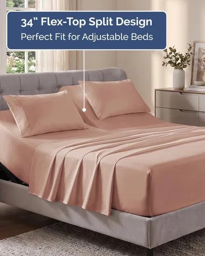 Vista 566 de Extra Deep Twin XL Sheet Set - 3 Piece College Dorm Room - White 01-Blanco