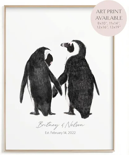Vista 14 de Triple Studio Regalo de boda personalizado, impresión artística de pájaro con nombre y fecha personalizados, celebración de aniversario para novio