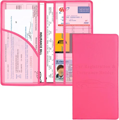 Vista 19 de Cacturism Soporte para registro y seguro de automóvil, guantera de vehículo, organizador de automóvil para hombres y mujeres, funda de accesorios