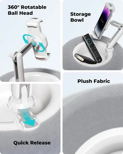 Vista 5 de Viozon Almohada con soporte para tablet, compatible con teléfono/tableta de 4.7 a 13 pulgadas, iPad, iPhone, Samsung, Google, Kindle, soporte