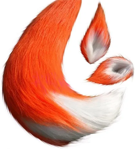 Vista 7 de Anime Wolf Fox/Cat - Cola de felpa de 25 pulgadas + 2 orejas de clip para Halloween Cosplay