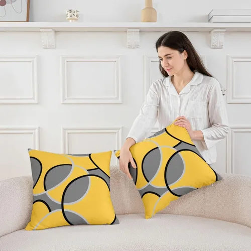 Vista 68 de Juego de 2 fundas de almohada abstractas de 16 x 16 pulgadas para niños, niñas, adolescentes, decoración de dormitorio, moderna a rayas, decoración