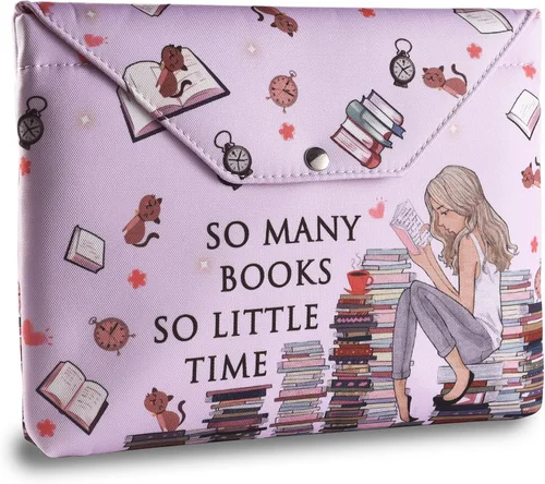 Vista 7 de LParkin Funda de libro con cremallera, bolsa protectora de libro Death by to-Be-Reader, bolsa de tela lavable para libros, 11 x 9 pulgadas, regalos