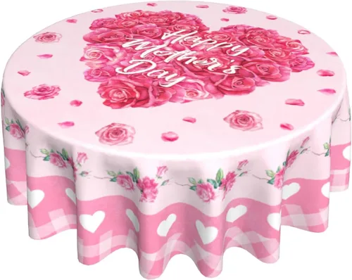 Vista 62 de Giwawa Mantel de Mesa Redondo con Bandera de EE. UU., Mantel Americano con Estrellas, Mariposas, Círculo, 152 cm. Mantel del 4 de julio, Día