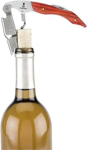 Vista 3 de Sacacorchos para abridor de vino – Llave profesional de doble bisagra para camareros con cortador de papel de aluminio y abridor de botellas