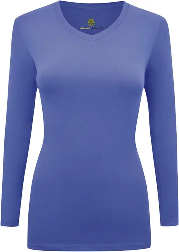 Vista 8 de Natural Uniforms - Camiseta de manga larga con cuello en V para mujer, para usar debajo de la ropa quirúrgica Aguamarina