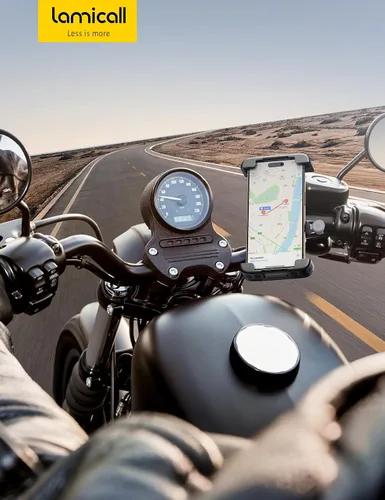 Vista 7 de Lamicall Bike Motorcycle Phone Mount Holder - [1s Quick Lock] Gris