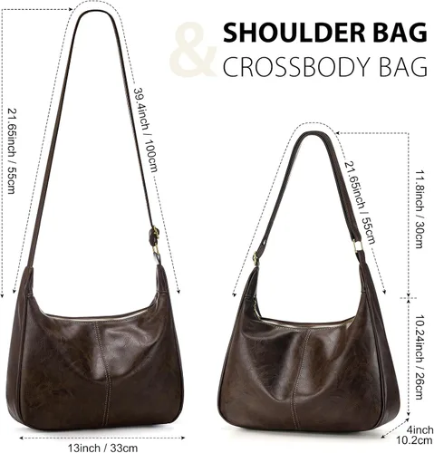 Vista 2 de Sightor Hobo Bags - Bolso de cuero para mujer, ultra suave, vegano, bolso de hombro vintage, bolso de mano moderno para uso diario