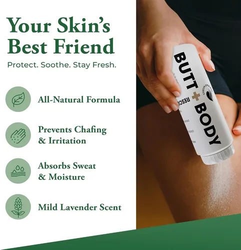 Vista 2 de Palm Beach Naturals Polvo de rescate de glúteos y cuerpo para hombres y mujeres – Desodorante de cuerpo entero absorbe el sudor, controla el olor