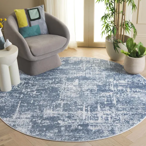 Vista 62 de SAFAVIEH Amelia Collection ALA700A - Alfombra decorativa de 2'2" x 4', diseño moderno abstracto, color marfil y azul, no desprende pelusa y de fácil