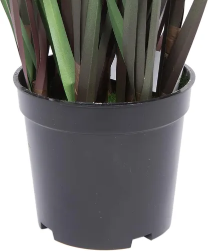 Vista 3 de Vickerman Everyday - Hierba verde artificial de 24 pulgadas y eucalipto con maceta de plástico negro, decoración de plantas de césped sintético