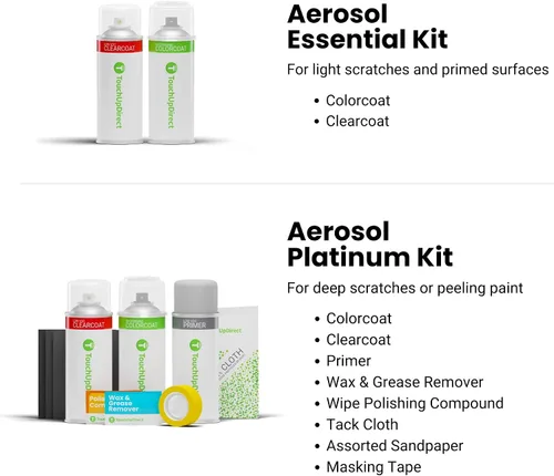 Vista 6 de TouchUpDirect 52C Aero Gray Metálico Compatible con Pintura de Retoque Mazda Exact Match Aerosol - Kit Esencial