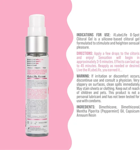 Vista 2 de LubeLife O-Spot - Gel de clítoris, estimulante a base de silicona de calentamiento de 1 onza para mujeres y parejas, gel estimulante intenso