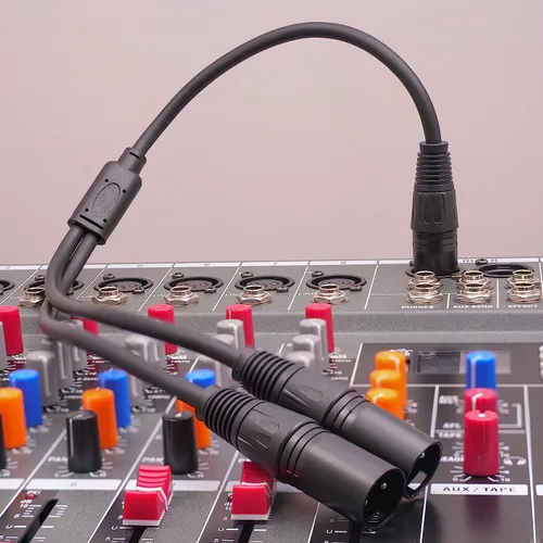 Vista 4 de Paquete de 2 divisores XLR Y, 1.5 pies XLR hembra a doble macho, cables de audio de micrófono equilibrados para micrófono estéreo a audio L & R