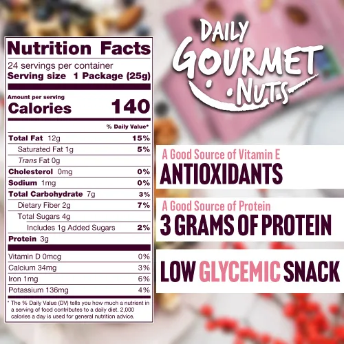 Vista 4 de Daily Gourmet Nuts - Mezcla antioxidante, mezcla saludable de senderos individuales, frutos secos y frutas secas de primera calidad, sin gluten, sin