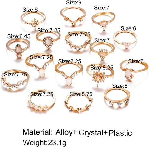 Vista 3 de Juego de anillos geométricos personalizados de cadera para niñas de 10 a 12 años