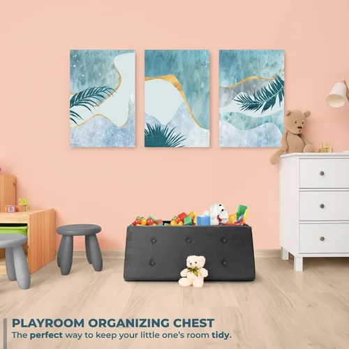 Vista 2 de Sorbus – Banco otomano plegable, De Almacenamiento Con Tapa – perfecto para juguetes y zapatos, Otomano, asiento, reposapiés, color contemporáneo