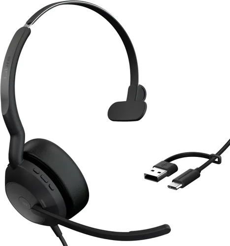 Vista 8 de Jabra Evolve2 50 - Auriculares de doble oreja con cable, auriculares con cancelación de ruido, auriculares Bluetooth para trabajar con micrófonos