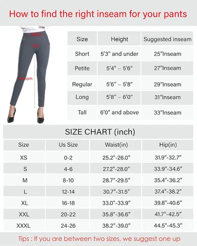 Vista 6 de Bamans Pantalones de vestir de yoga ajustados para mujer con control de abdomen