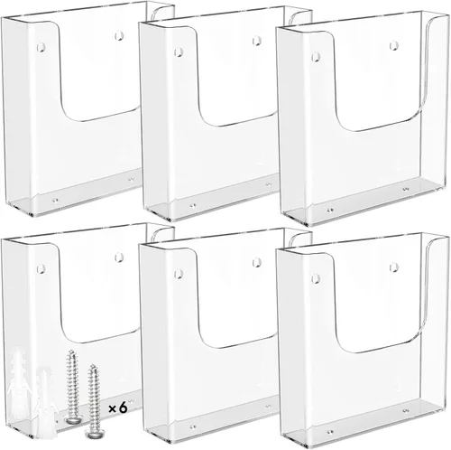 Vista 12 de MaxGear - Soporte de pared acrílico para folletos, 4 pulgadas de ancho, paquete de 3