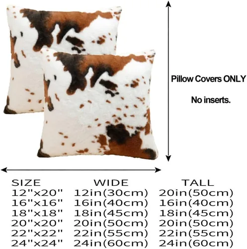 Vista 2 de Fundas de almohada suaves de piel sintética para sofá, dormitorio, sala de estar, 18 x 18 pulgadas, color marrón y blanco