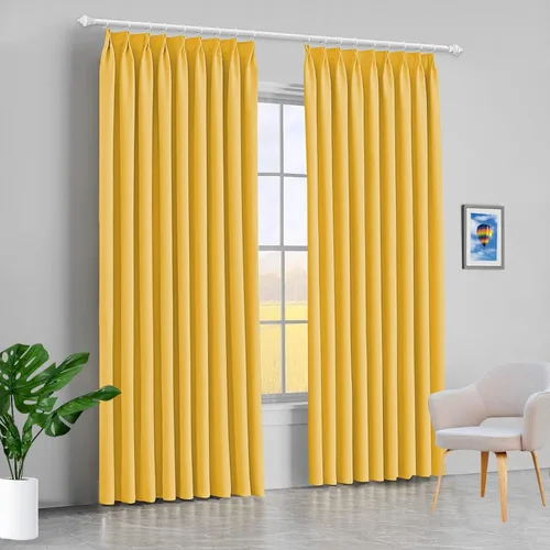 Vista 23 de Mamu Thread Collection Double Pinch Pleates Polyster Blended Blackout Curtain Panel & Drapes- Wine Solid, 42 Inch by 45 Inch- 2 Panel- (21+21) Wide