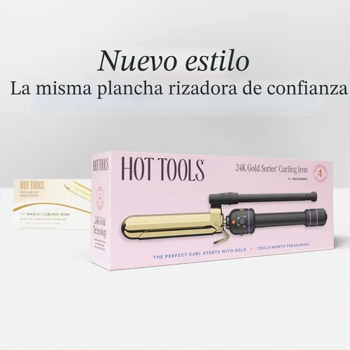 Vista 7 de Hot Tools Pro Artist Plancha Marcel de Oro 24K Rizos Duraderos, Ondas (1 pulgada) Diseño sin resorte con mango giratorio de bloqueo para reducir
