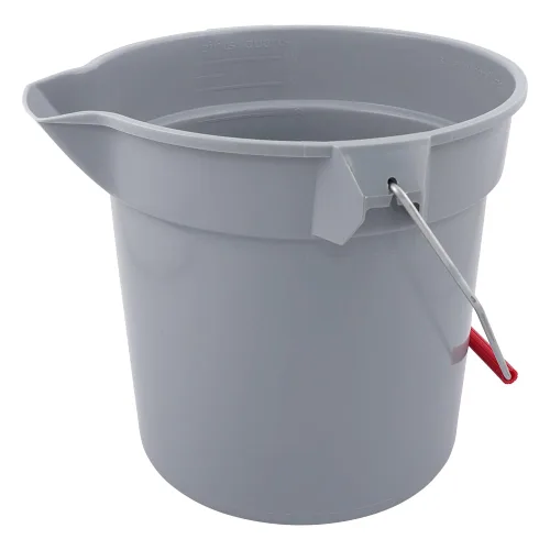 Vista 3 de Rubbermaid Commercial Brute cubeta redondo, 14 cuartos de galón, Rojo, fg261400red