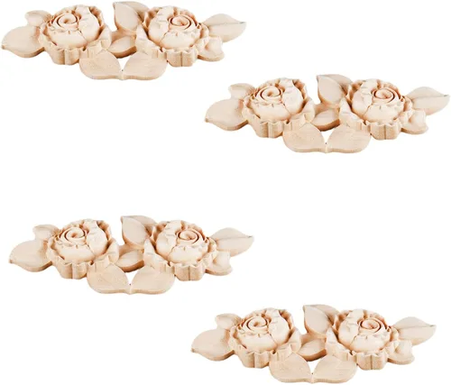 Vista 12 de 4PCS madera tallada Onlay Appliques DIY decoración de muebles, 05