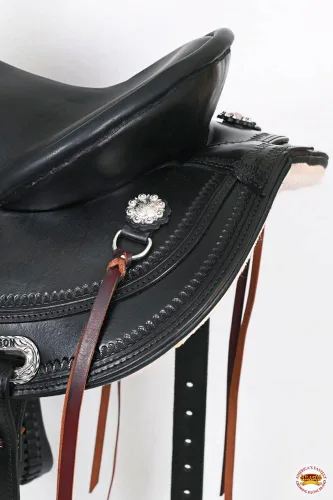 Vista 7 de HILASON Western Horse Draft Trail Pleasure American Leather Saddle Brown Negro