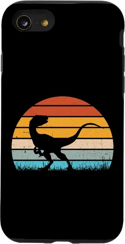 Vista 18 de Retro Sunset Jurassic Velociraptor Dinosaur Case for iPhone 17