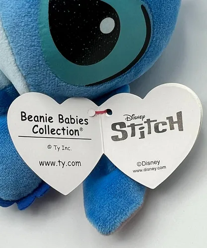 Vista 5 de TY Beanie Baby Stitch - (cuerpo suave) -6", azul