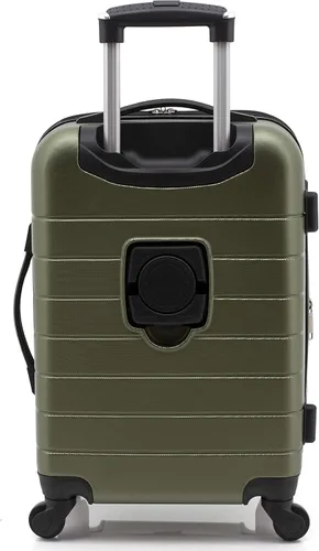 Vista 4 de Wrangler - Juego de piezas de equipaje inteligente con portavasos y puerto USB, Verde oliva