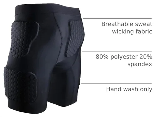 Vista 4 de Topeter Pantalones cortos acolchados de compresión para hombre, ropa interior protectora de baloncesto