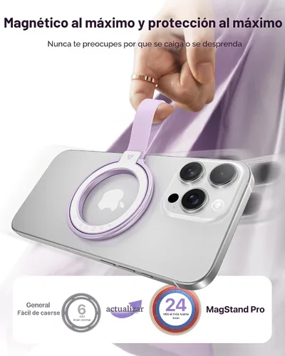 Vista 4 de andobil [2025 Estabilidad Sin Igual] Soporte Magnético para Teléfono con Anillo de Agarre para MagSafe Compatible con Accesorios MagSafe para iPhone