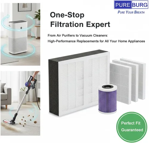 Vista 5 de PUREBURG Filtros de repuesto AF1 compatibles con purificadores de aire BLACK+DECKER BAPT01 y BAPT02, paquete de 2 unidades H13 HEPA de 3 etapas