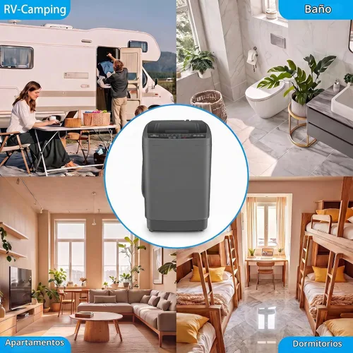 Vista 7 de Nictemaw Lavadora portátil de 17.8 libras con bomba de drenaje, 2.4 pies cúbicos de lavadora y secadora completamente automática, 10 programas, 8