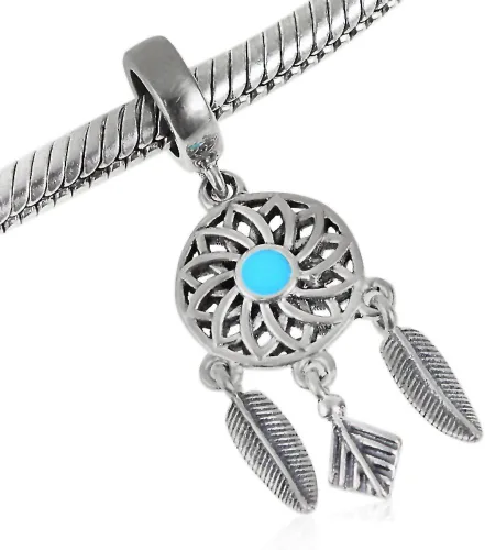 Vista 4 de Dream cather Encanto 925plata esterlina Ala Encanto Pluma encanto para pandora pulsera