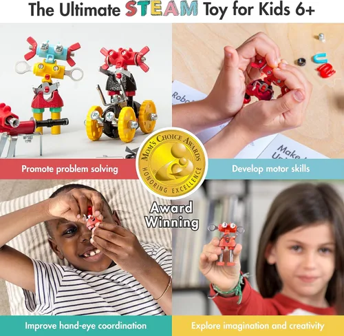 Vista 2 de The Off Bits ArtBit - Juego de construcción de juguetes robot, ideas educativas para regalos de Pascua, kit de aprendizaje de actividades STEM, kit