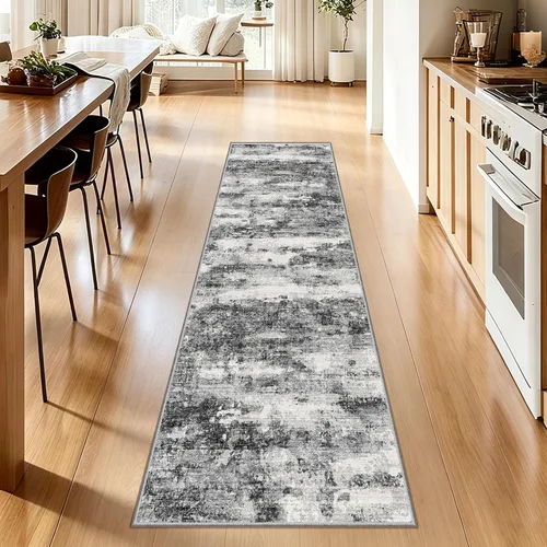 Vista 25 de Alfombra de pasillo lavables de 2 x 5, moderna alfombra abstracta para corredor, alfombra de pasillo de cocina ultrafina con respaldo