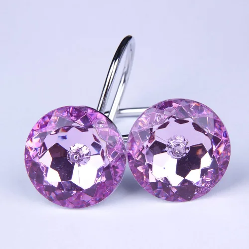 Vista 3 de Adwaita Ganchos decorativos para cortina de ducha, diamantes de imitación de cristal acrílico, juego de 12 (morado)