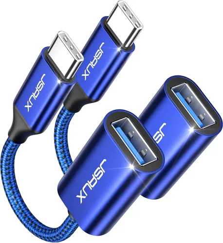 Vista 11 de JSAUX Adaptador USB C a USB 3.0 [2 unidades], USB C macho a USB hembra OTG adaptador compatible con MacBook Pro/Air, iPhone 17 Pro Max/iPhone Negro