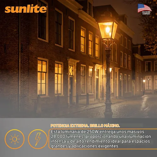Vista 5 de Sunlite 03634-SU LU250/MOG - Bombilla de sodio de alta presión de 250 W, base Mogul (E39), código ANSI S50, 28000 lúmenes, 24000 horas de vida
